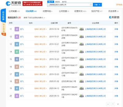王思聰旗下上海熊貓互娛文化再成失信被執行人，經營性互聯網文化企業警示錄